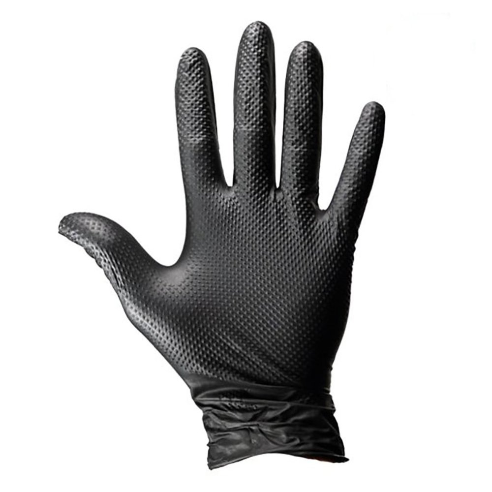 LARGE -1000 Nitrile Gloves Industrial Grade - 10 boxes of 100 Black diamond grip